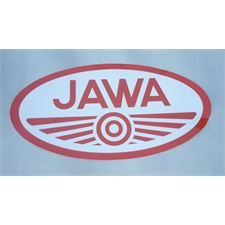SAMOLEPKA - LOGO JAWA - VELKÁ (54 x 28 CM) - NA GARÁŽ, STĚNU DÍLNY